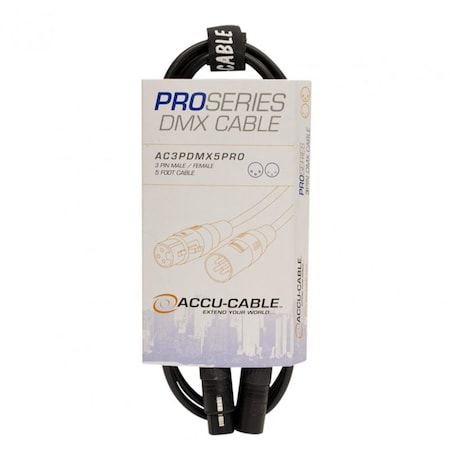 Accu Cable 3 Pin Pro DMX Cable - 5 ft. AC3PDMX5PRO
